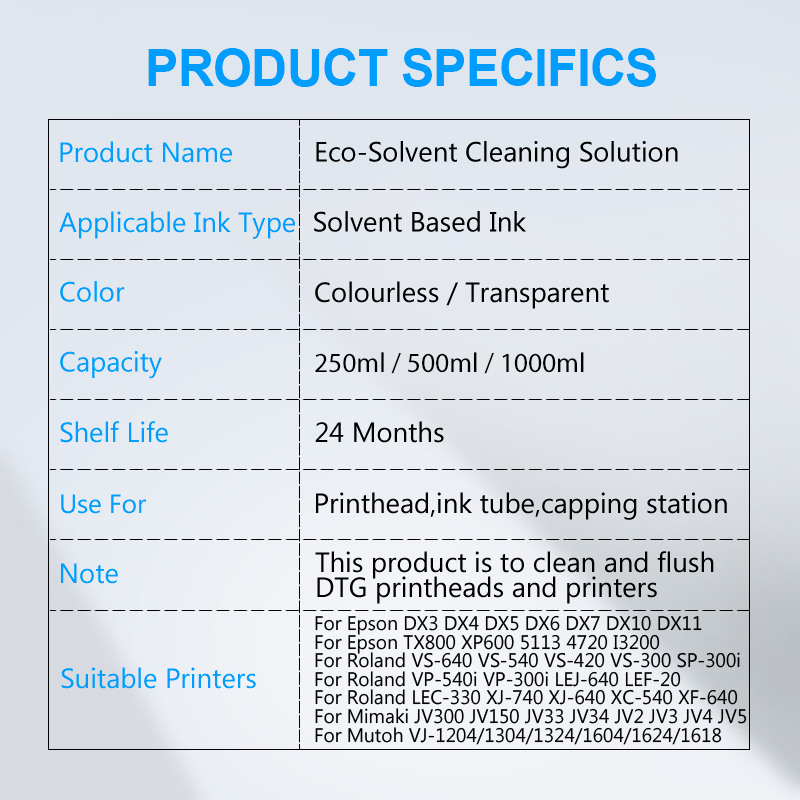 Eco-Solvent Ink Cleaning Solut - Printhead Dx5 Epson 评论和价格